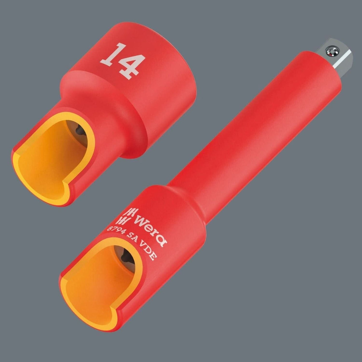 Wera 8790 A VDE Zyklop Socket, Insulated, With 1/4-in. Drive, 14x41-mm.