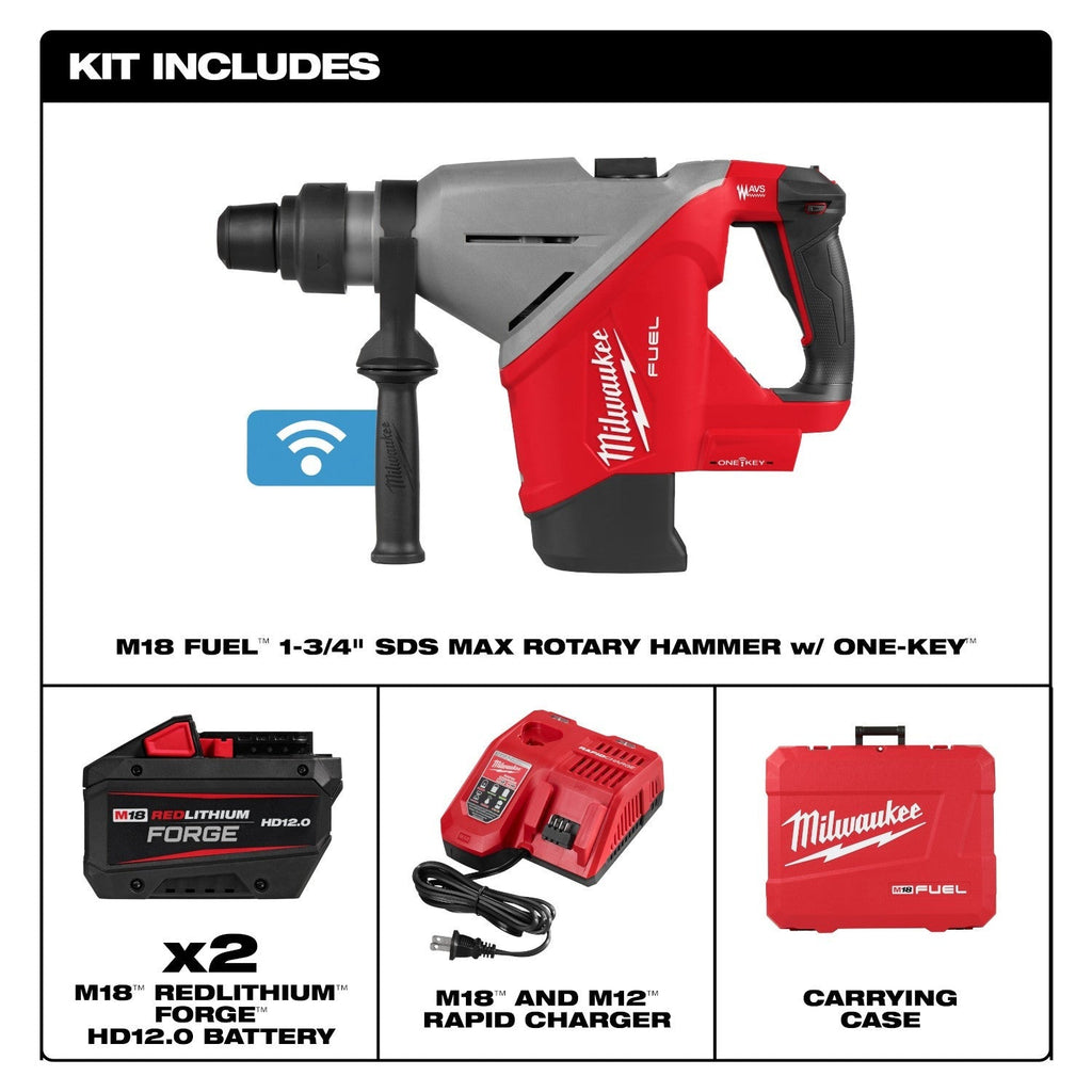Milwaukee 2918-22HD M18 FUEL 1-3/4-in. SDS MAX Rotary Hammer Kit w/ ONE-KEY