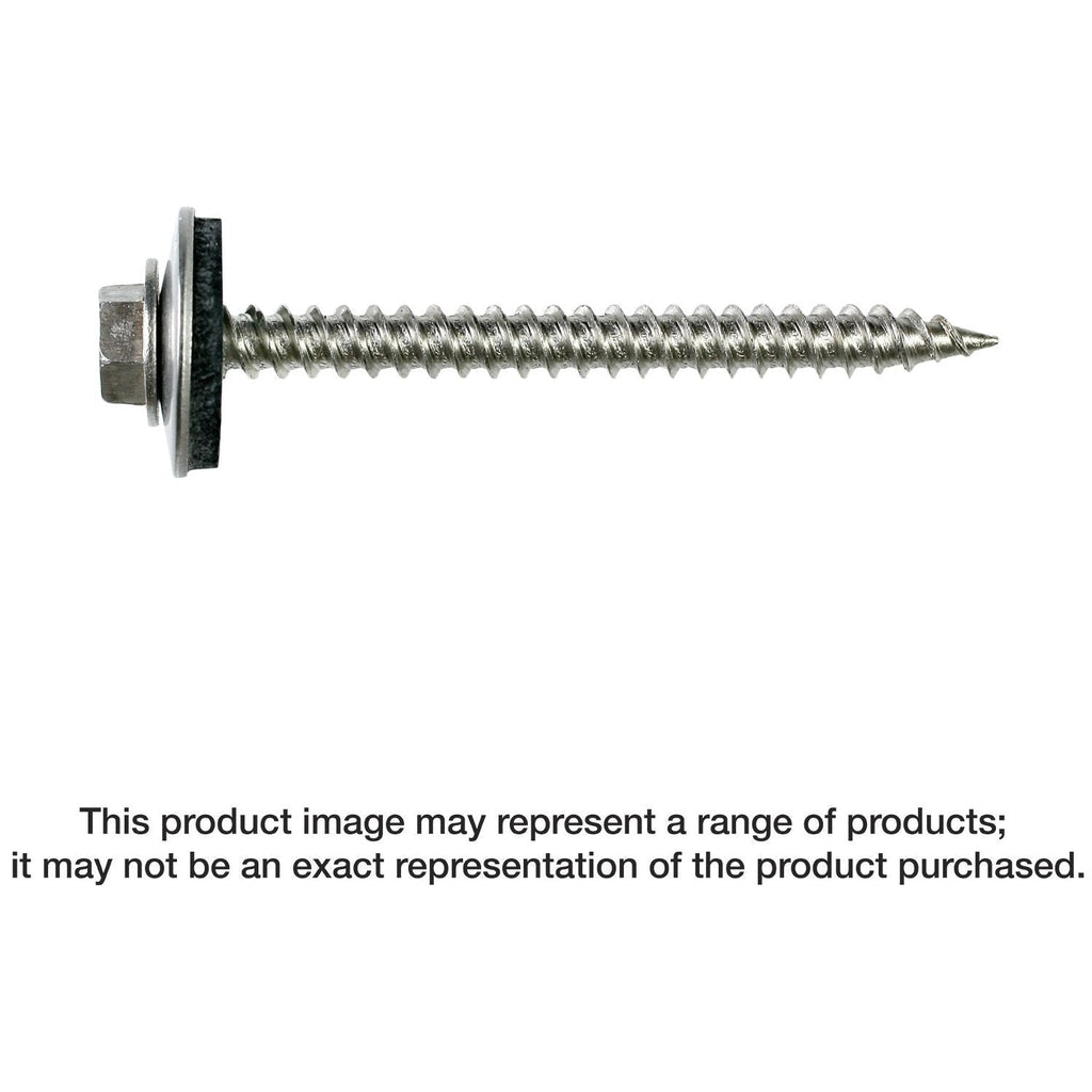 Simpson Strong-Tie T09150HWAC Metal-Panel Screw with EPDM Washer, #9 x 1-1/2-in. Hex Head, Type 316, 100-Pack