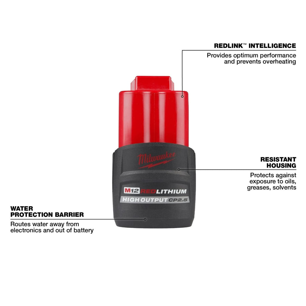 Milwaukee PROMO 48-11-2425 M12 REDLITHIUM HIGH OUTPUT CP 2.5Ah Battery Pack (PROMO)