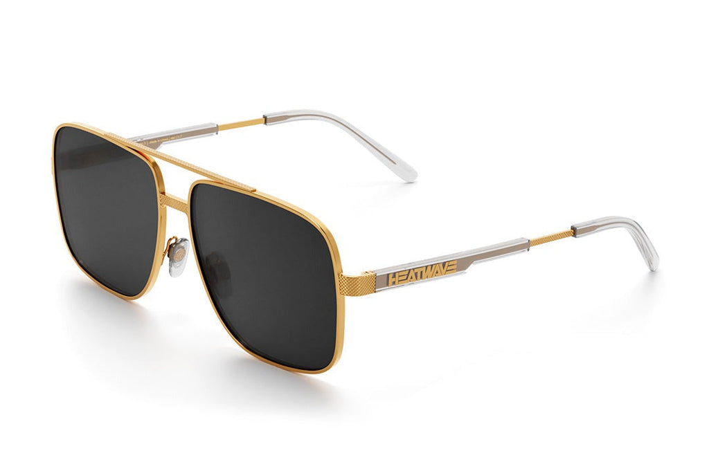 Heat Wave Nimitz Gold Frame Black Lens Sunglasses
