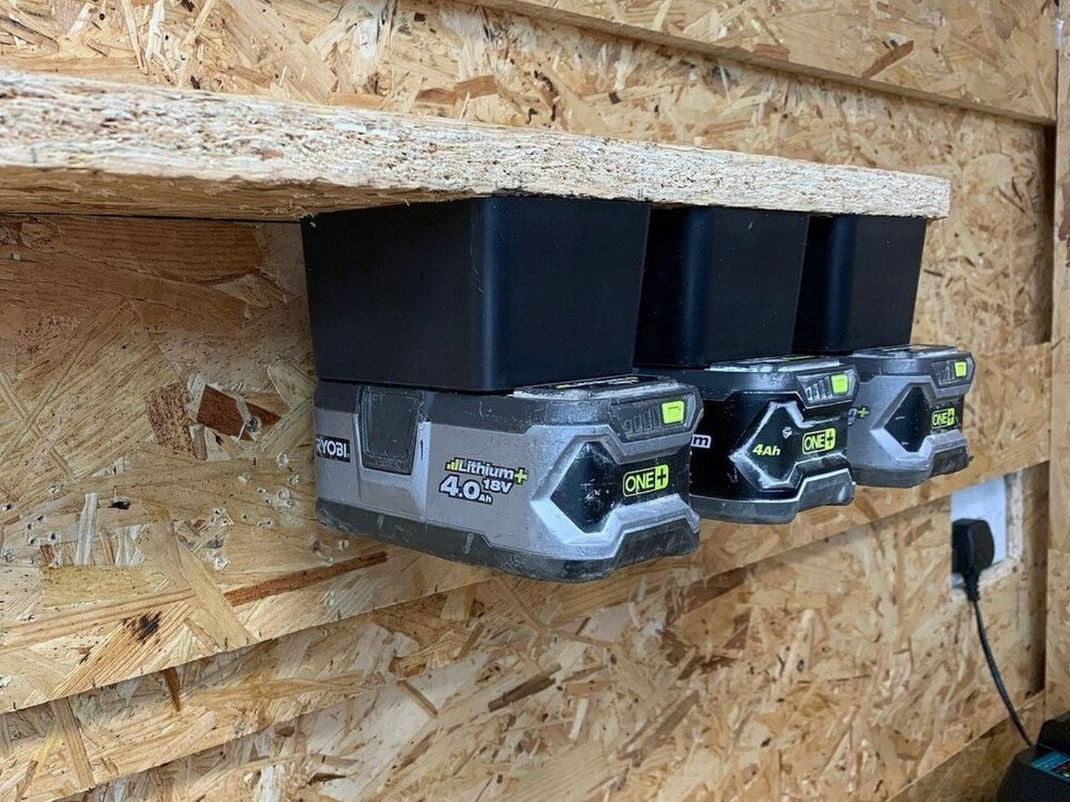 StealthMounts Battery Mounts for Ryobi 18V ONE+ Black, 4-Pack