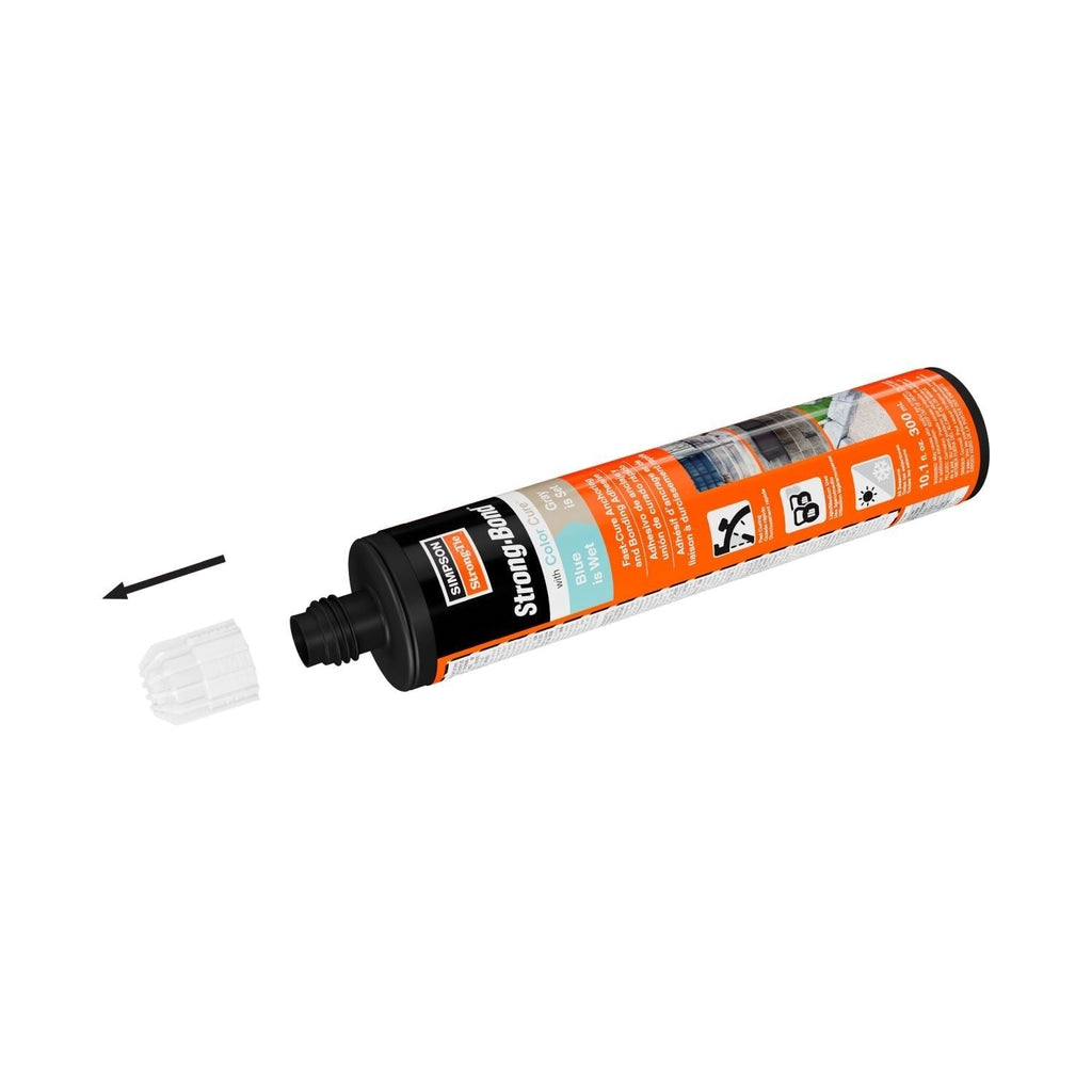 Simpson Strong-Tie STRGBND10 Strong-Bond 10.1 oz. Fast Cure Anchoring and Bonding Adhesive Cartridge w/ Nozzle