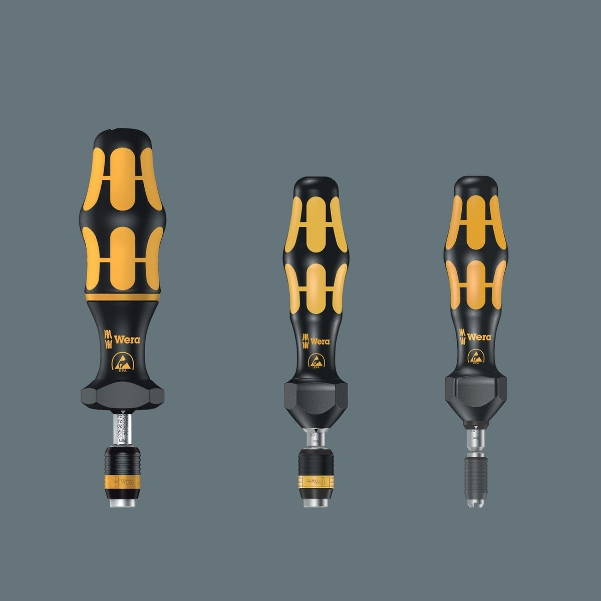 Wera Series 7400 Esd Kraftform Adjustable Torque Screwdrivers (0.1-3.0 Nm) With Rapidaptor Quick-Release Chuck, 7430 Esdx0.10-0.34 Nm