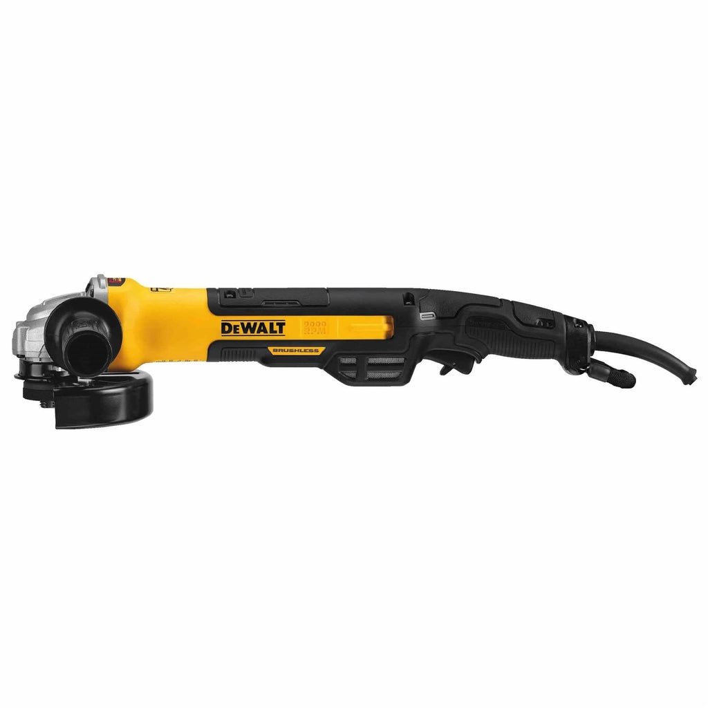 DeWalt DWE43265N Corded 5 In. / 6 In. Brushless Small Angle Grinder, Rat Tail With Kickback Brake, No Lock-On