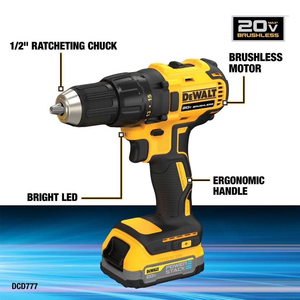 DEWALT DCK239E2 20V MAX* Brushless Circular Saw and Drill Combo PowerStack Kit