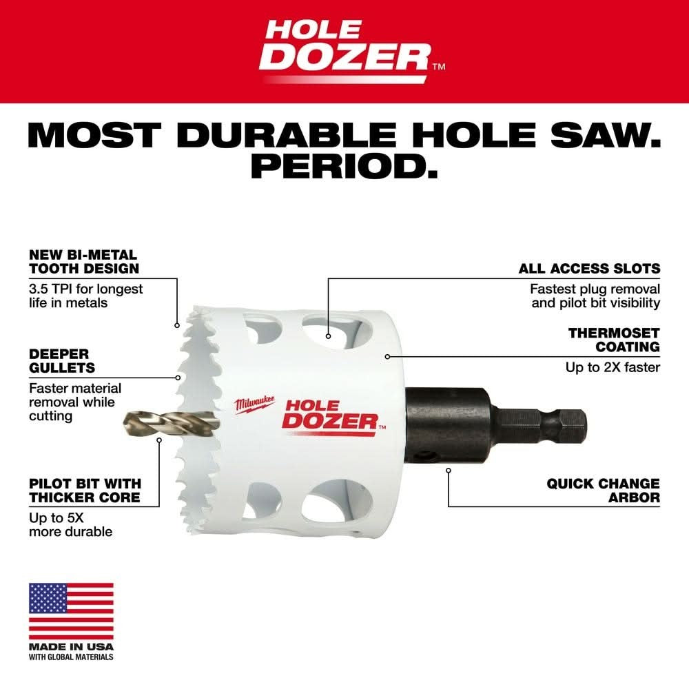 Milwaukee 49-22-4084 HOLE DOZER Automotive Hole Saw Kit, 11-Piece Set