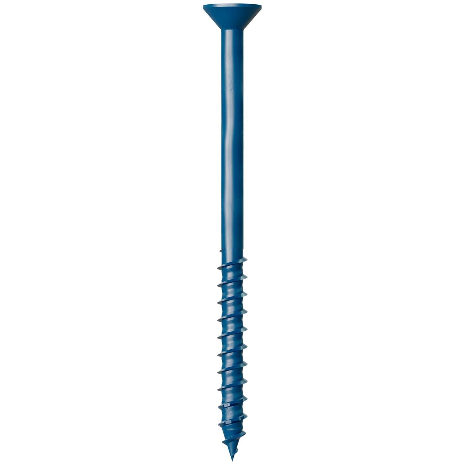 Simpson Strong-Tie TNT25334TFC75 Titen Turbo, 1/4-in. x 3-3/4-in. 6-Lobe Flat-Head Concrete and Masonry Screw, Blue, 75-Pack