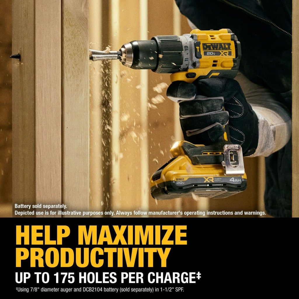 DeWALT DCD806B 20V MAX XR Brushless Cordless 1/2-in. Hammer Drill w/ POWERSTACK 3.5Ah Battery & Charger Starter Kit