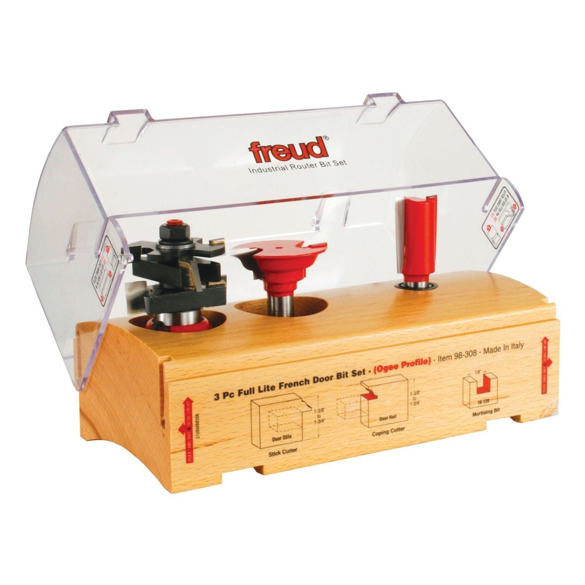 Freud 98-308 3 Piece French Door Router Bit Set