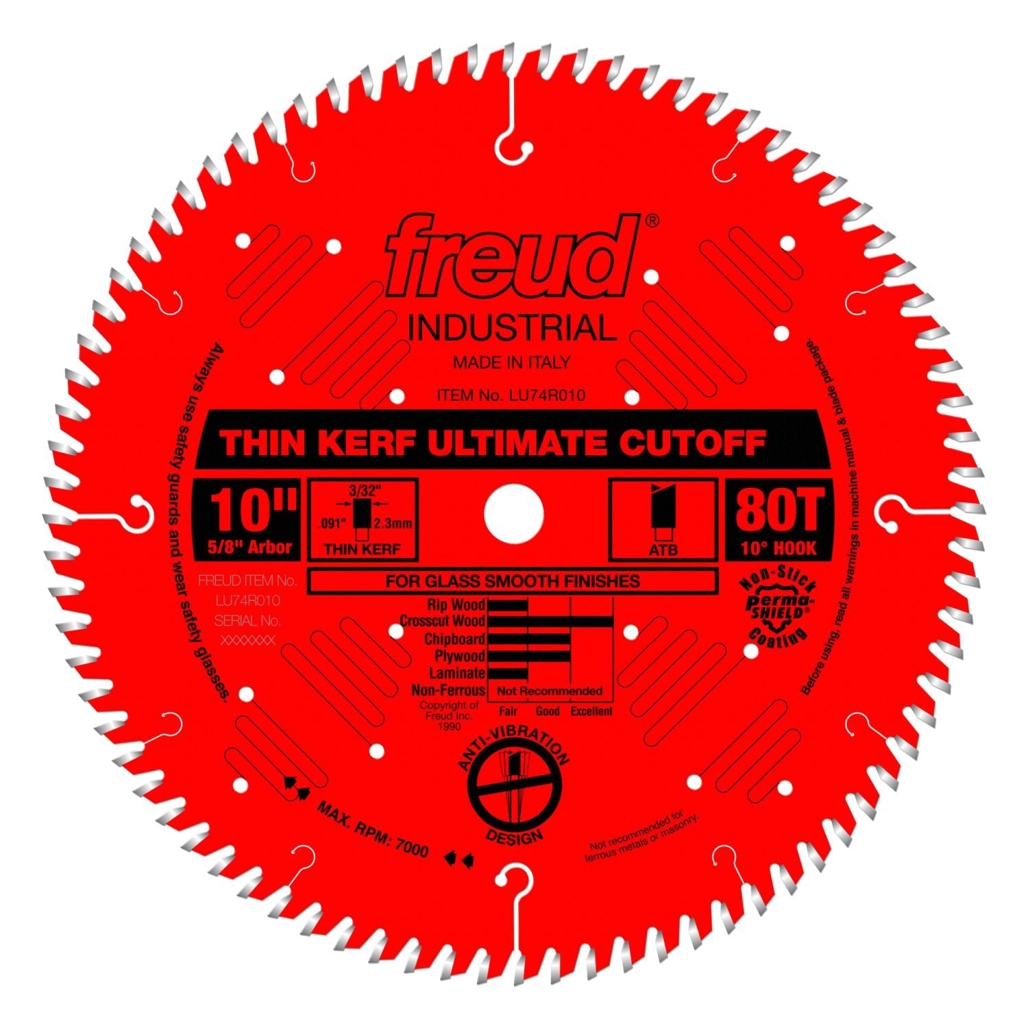 Freud LU74R010 10 in. Thin Kerf Ultimate Cut-Off Blade