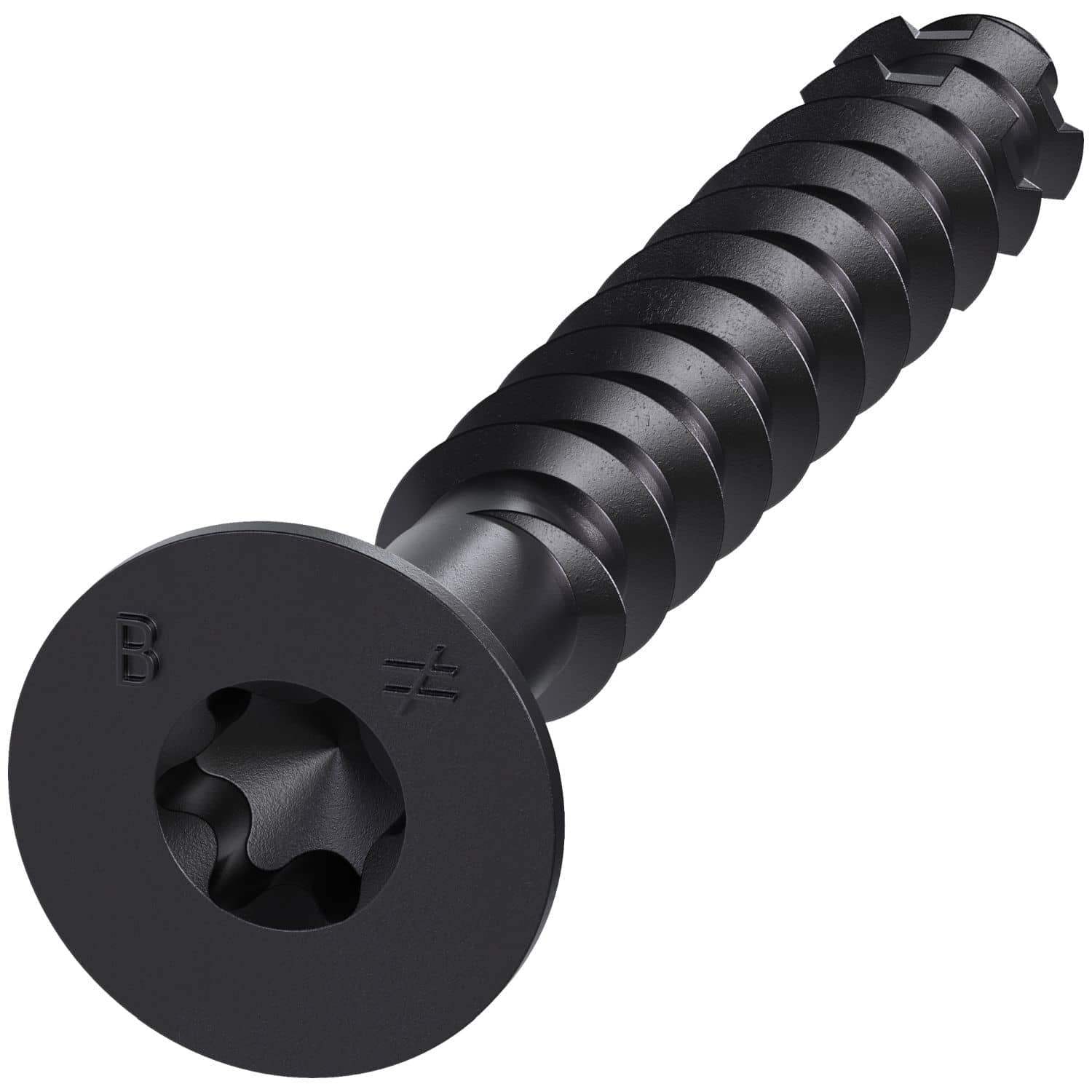 Simpson Strong-Tie TNTBL25214TF Titen Turbo, 1/4-in. x 2-1/4-in. 6-Lobe Flat-Head Concrete and Masonry Screw, Black, 100-Pack