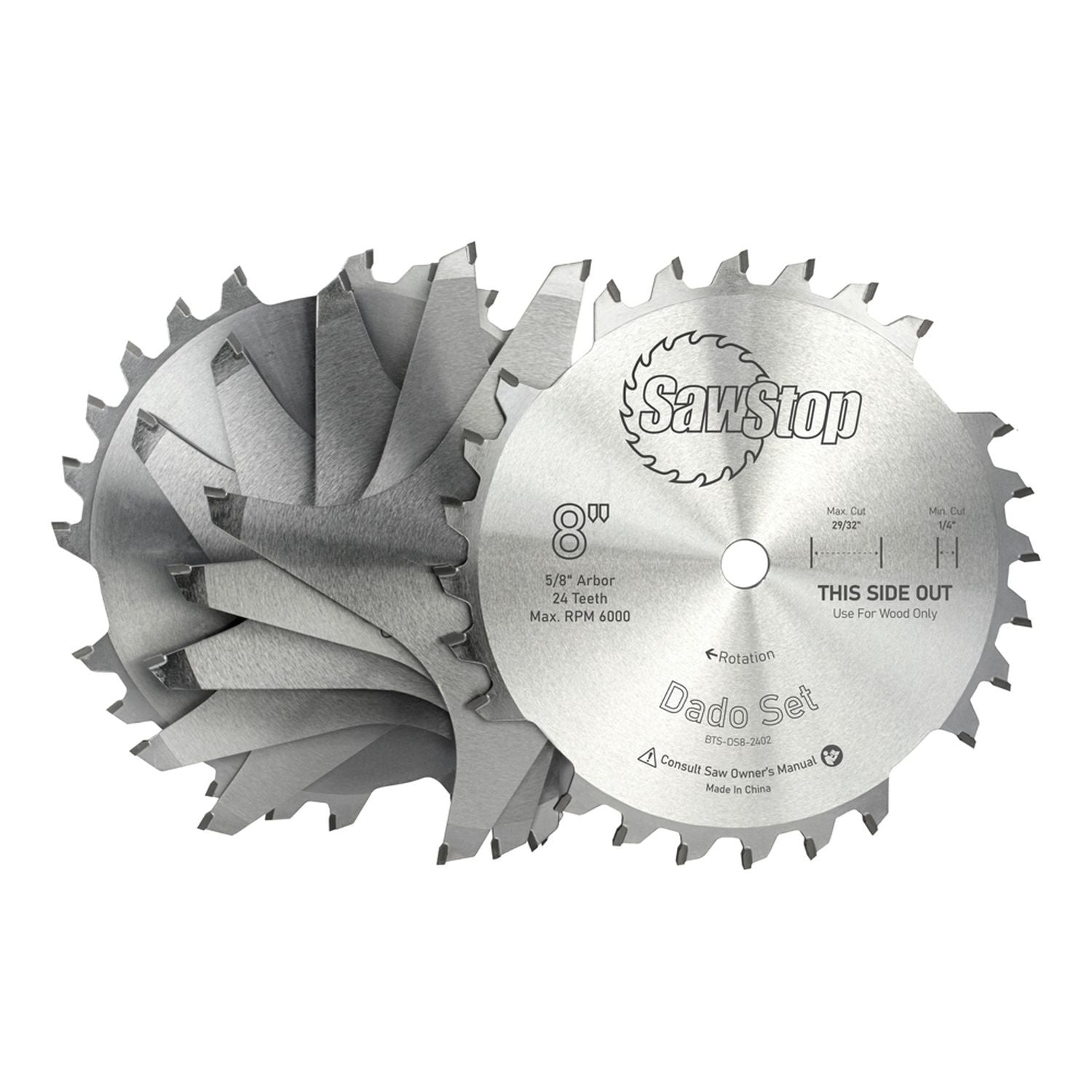 Sawstop BTS-DS8-SYS Premium 8-in. Dado Set with Systainer