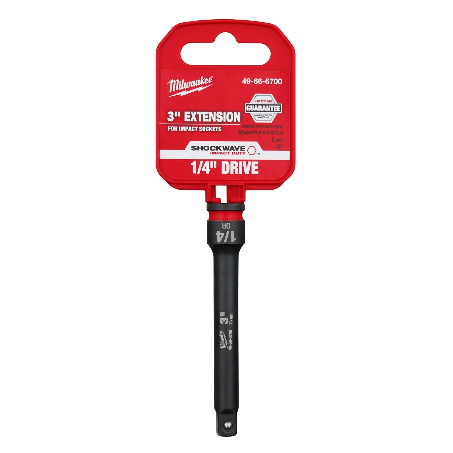 Milwaukee 49-66-6700 SHOCKWAVE Impact Duty 1/4-Inch Drive 3-Inch Extension
