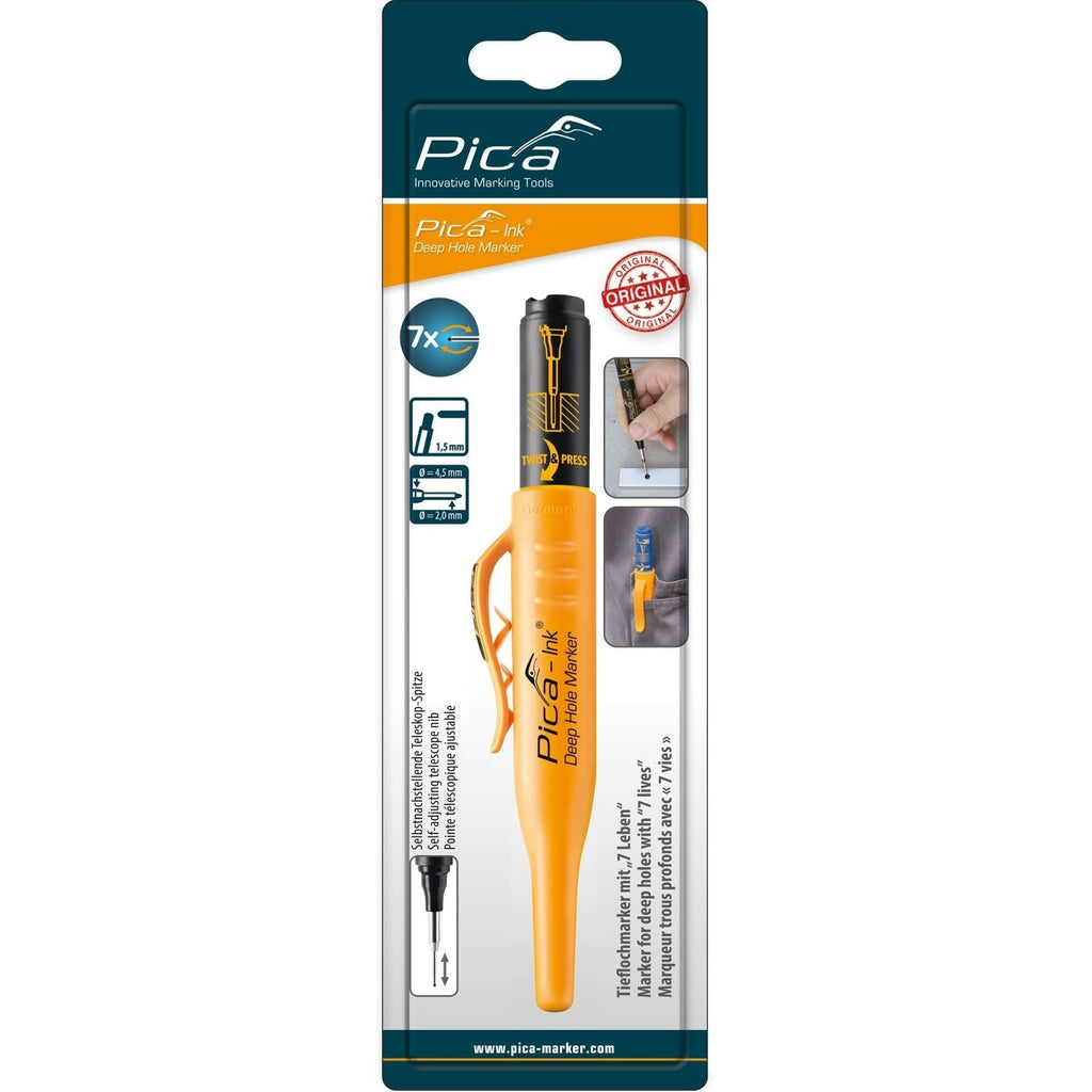 Pica 150/46/SB Black Ink Marker For Deep Hole, 1-Pack