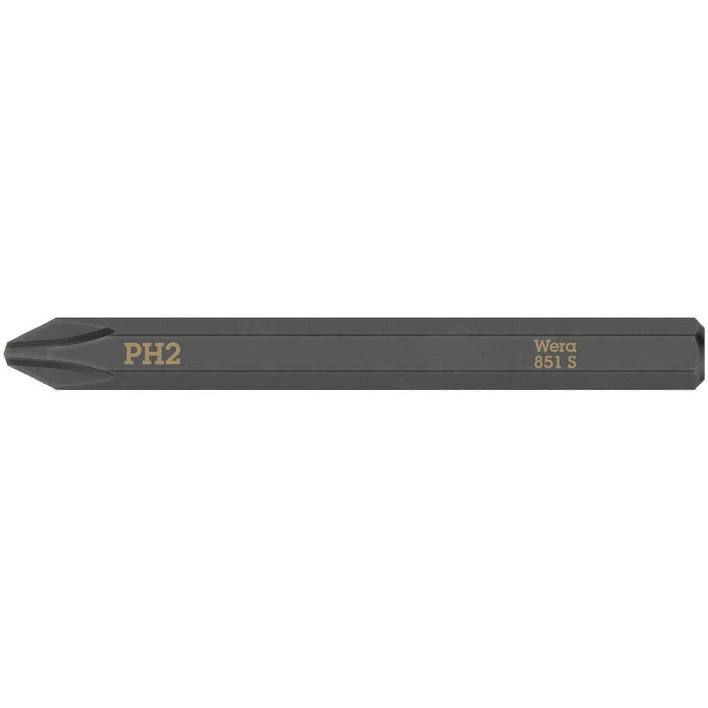 Wera 851 S Phillips Bit For Impact Screwdrivers, Ph 2x70-mm.