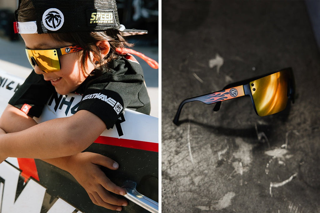 Heat Wave Kids Lazer Face Little Trouble X Heat Wave Flames Sunglasses
