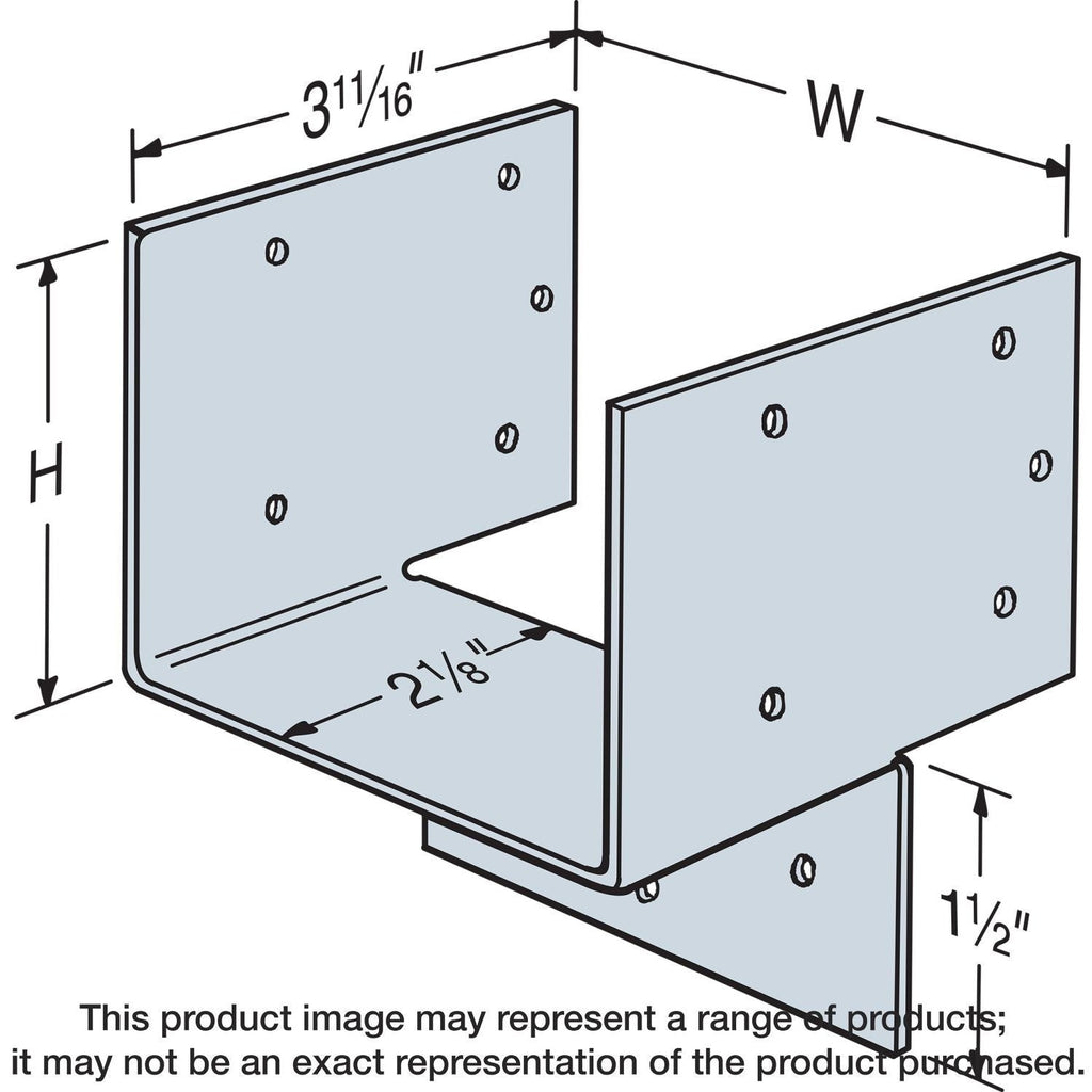 Simpson Strong-Tie HH4 HH Galvanized Header Hanger for 4x