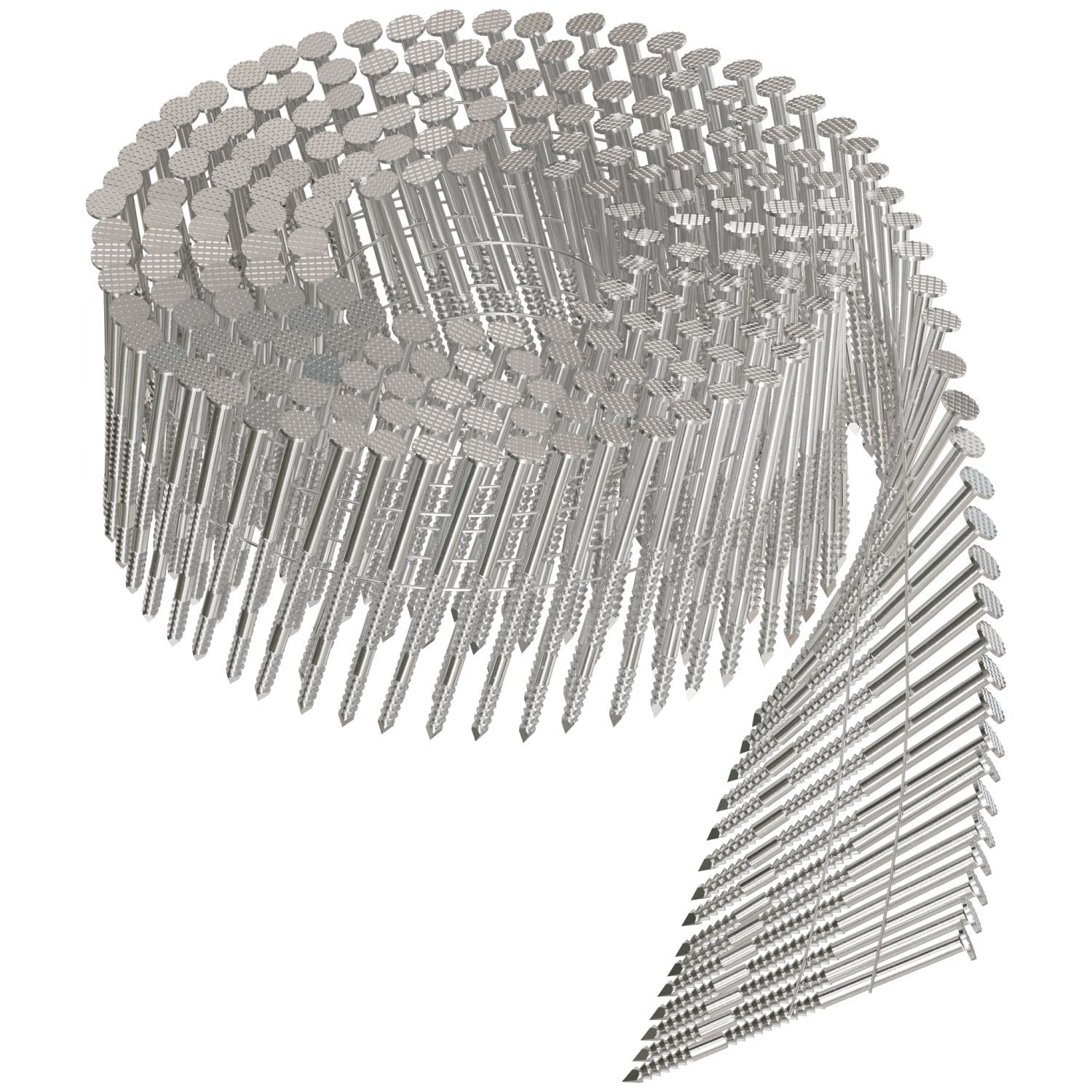 Simpson Strong-Tie S13A200SNBP 15° Wire Coil, Full Round Head, Ring-Shank Siding Nail, 2-in. Type 304, 1200-Pack