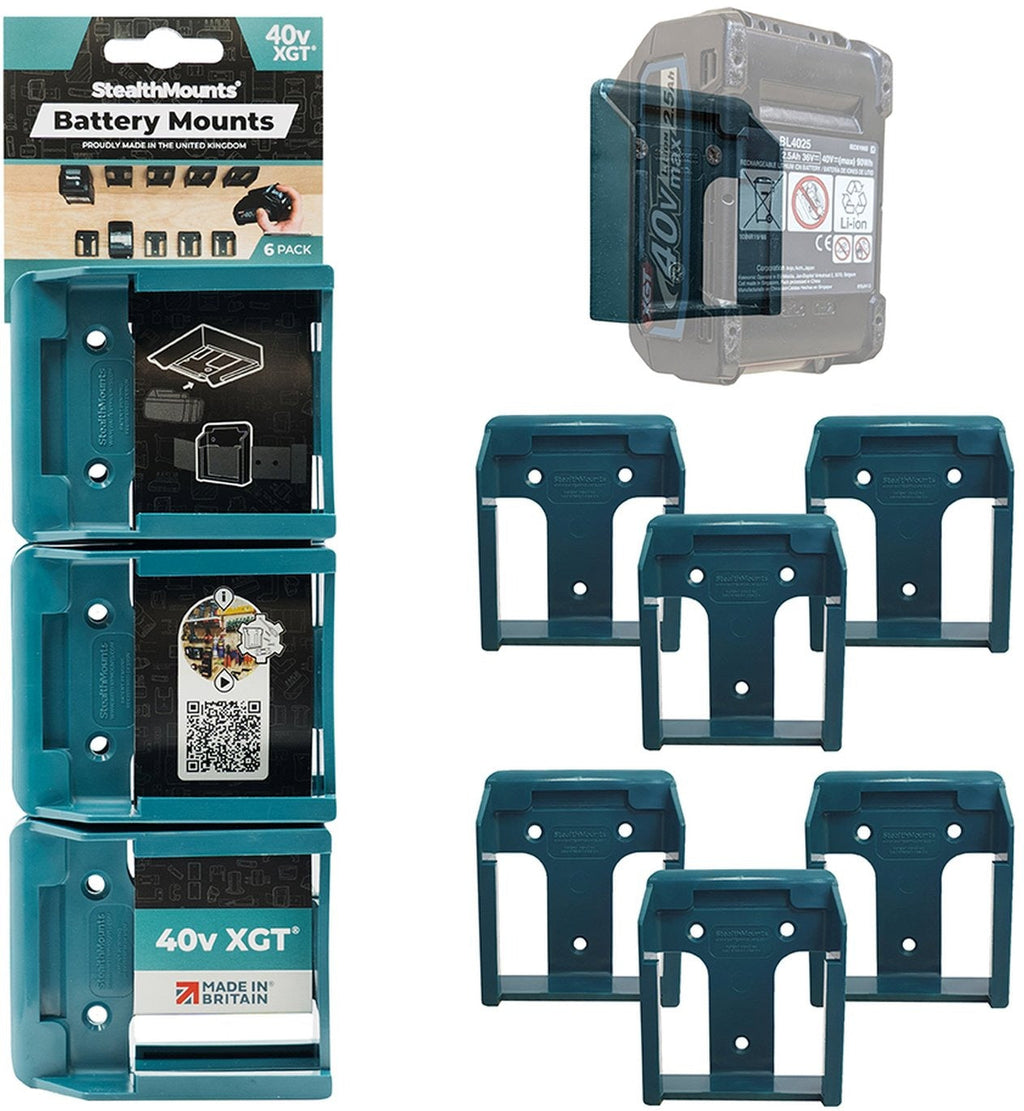 StealthMounts Battery Mounts for Makita 40V XGT, 6-Pack