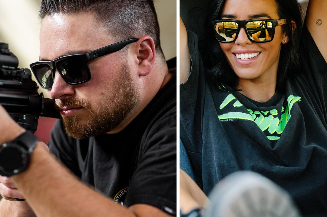 Heat Wave VISE Z87 Black Frame - BLACK Emblem Black Lens Sunglasses