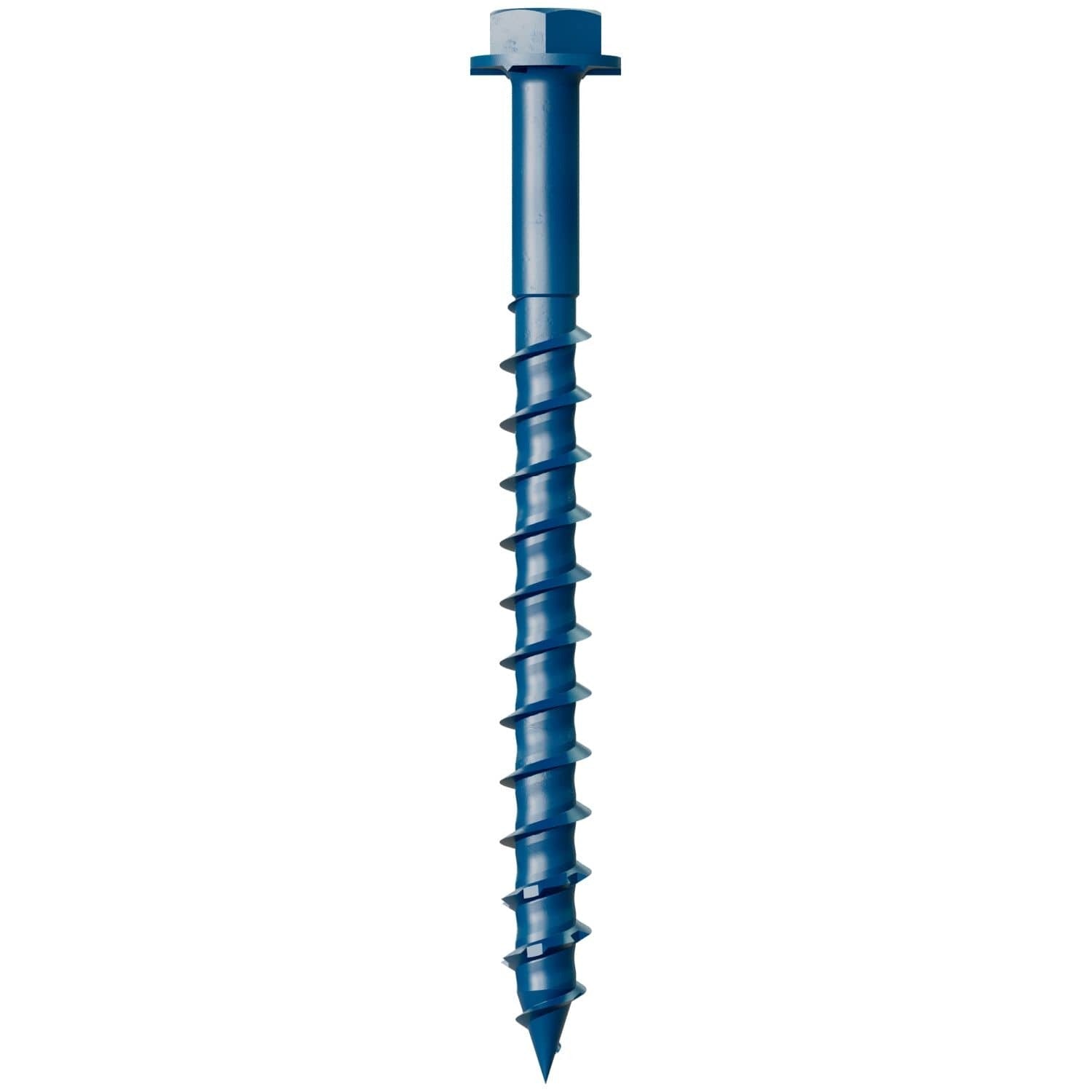 Simpson Strong-Tie TNT18214H Titen Turbo, 3/16-in. x 2-1/4-in. Hex-Head Concrete and Masonry Screw, Blue, 100-Pack