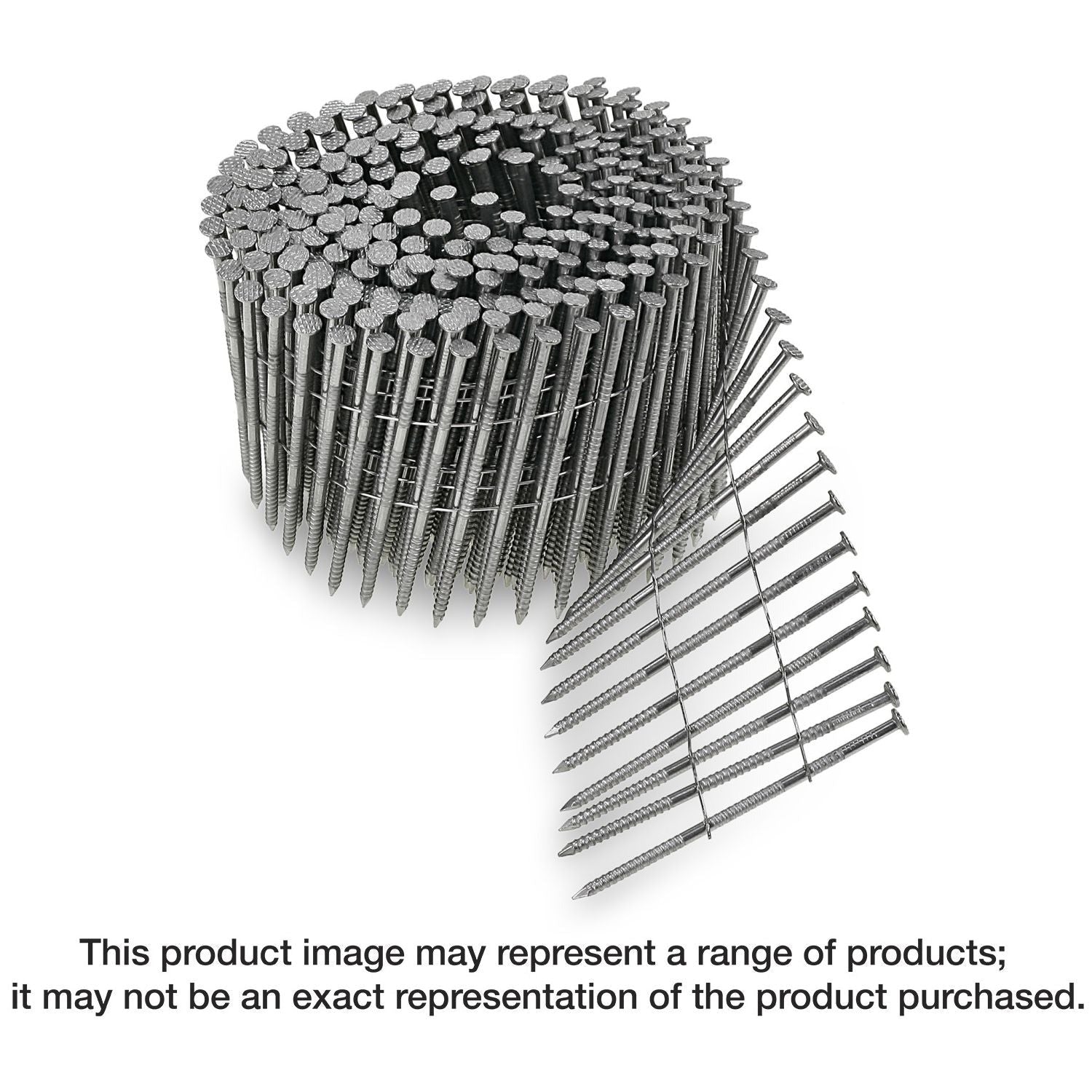 Simpson Strong-Tie S13A250SNBP 15° Wire Coil, Full Round Head, Ring-Shank Siding Nail, 2-1/2-in. Type 304, 900-Pack