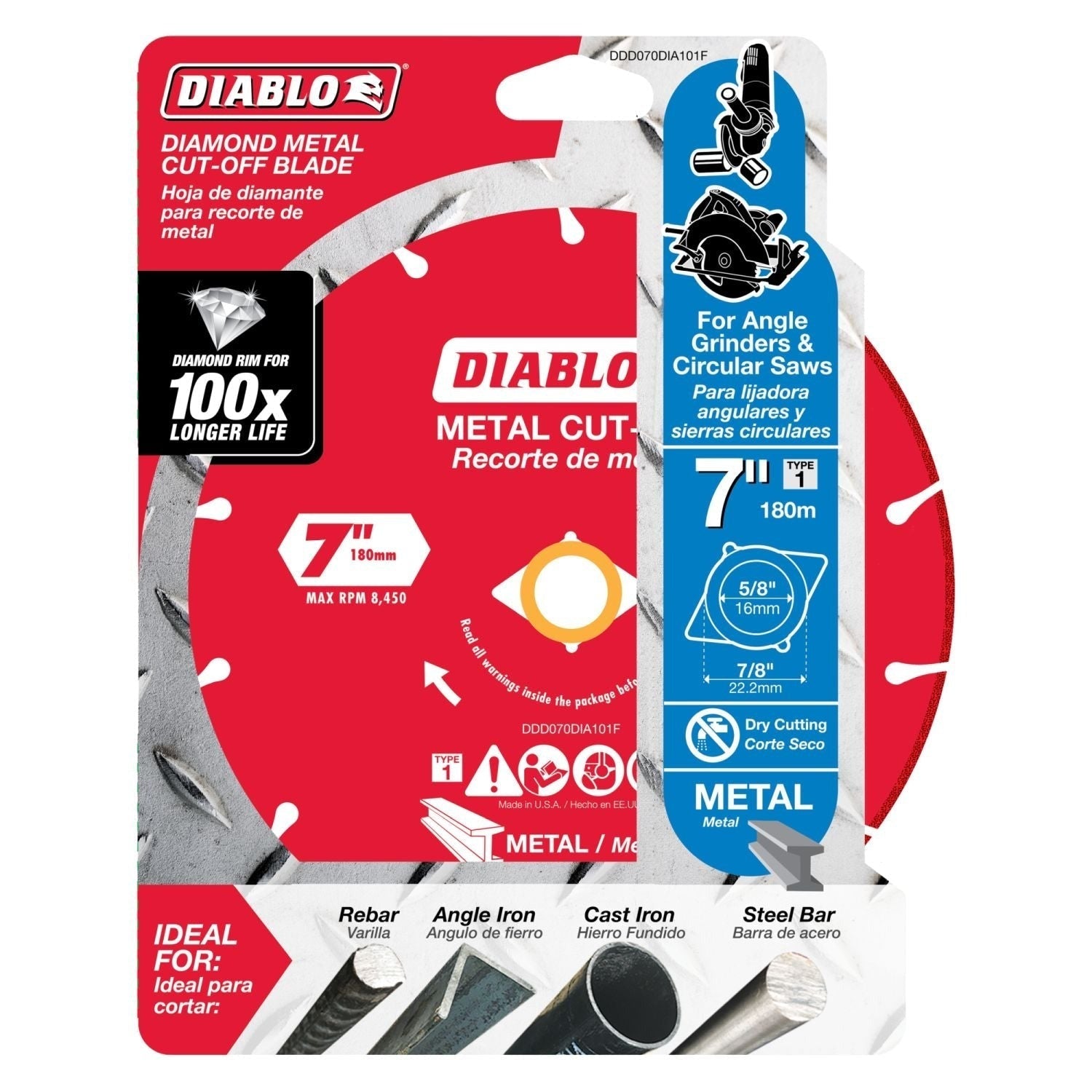 Diablo DDD070DIA101F 7 Inch Diamond Metal Cut-Off Blade