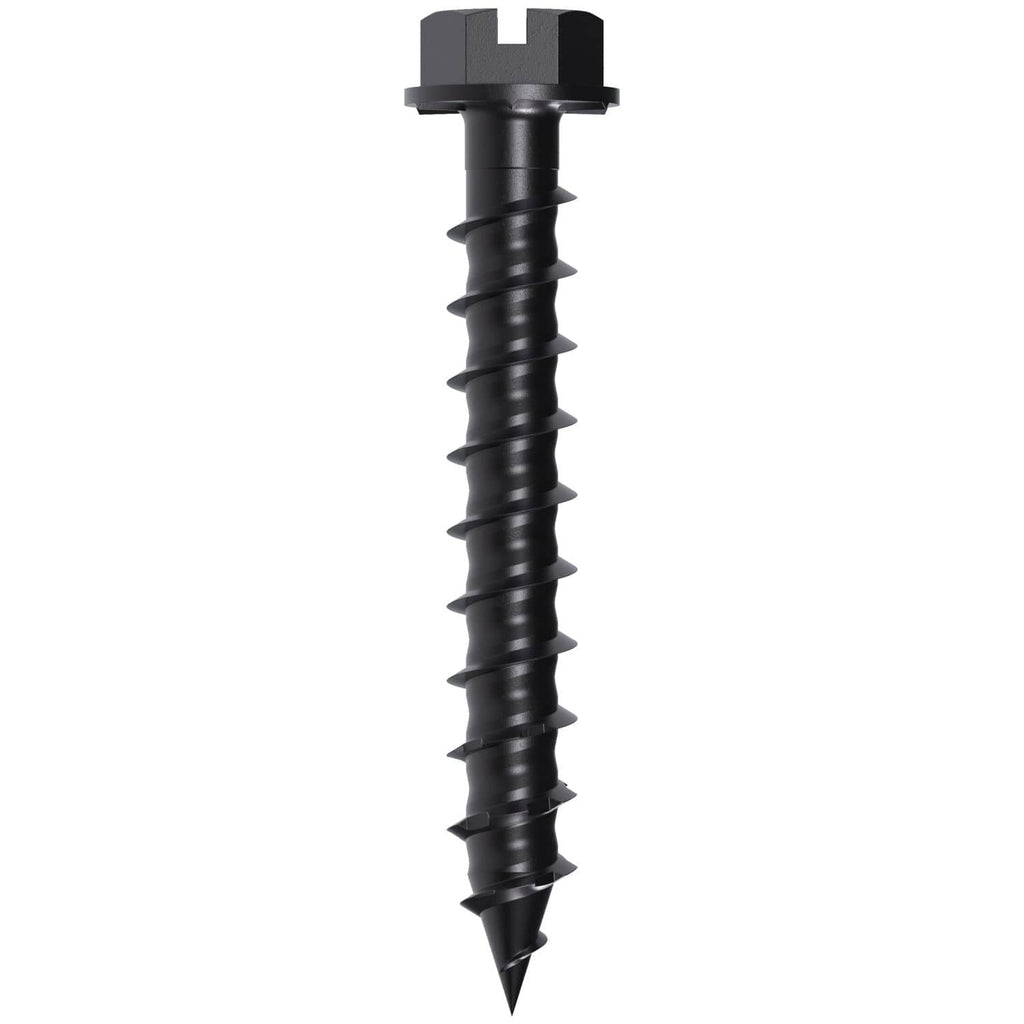 Simpson Strong-Tie TNTBL25134H Titen Turbo, 1/4-in. x 1-3/4-in. Hex-Head Concrete and Masonry Screw, Black, 100-Pack