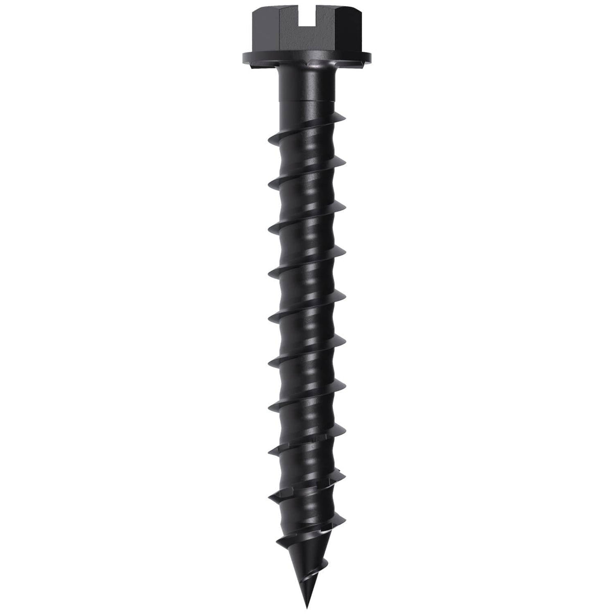 Simpson Strong-Tie TNTBL25134H Titen Turbo, 1/4-in. x 1-3/4-in. Hex-Head Concrete and Masonry Screw, Black, 100-Pack