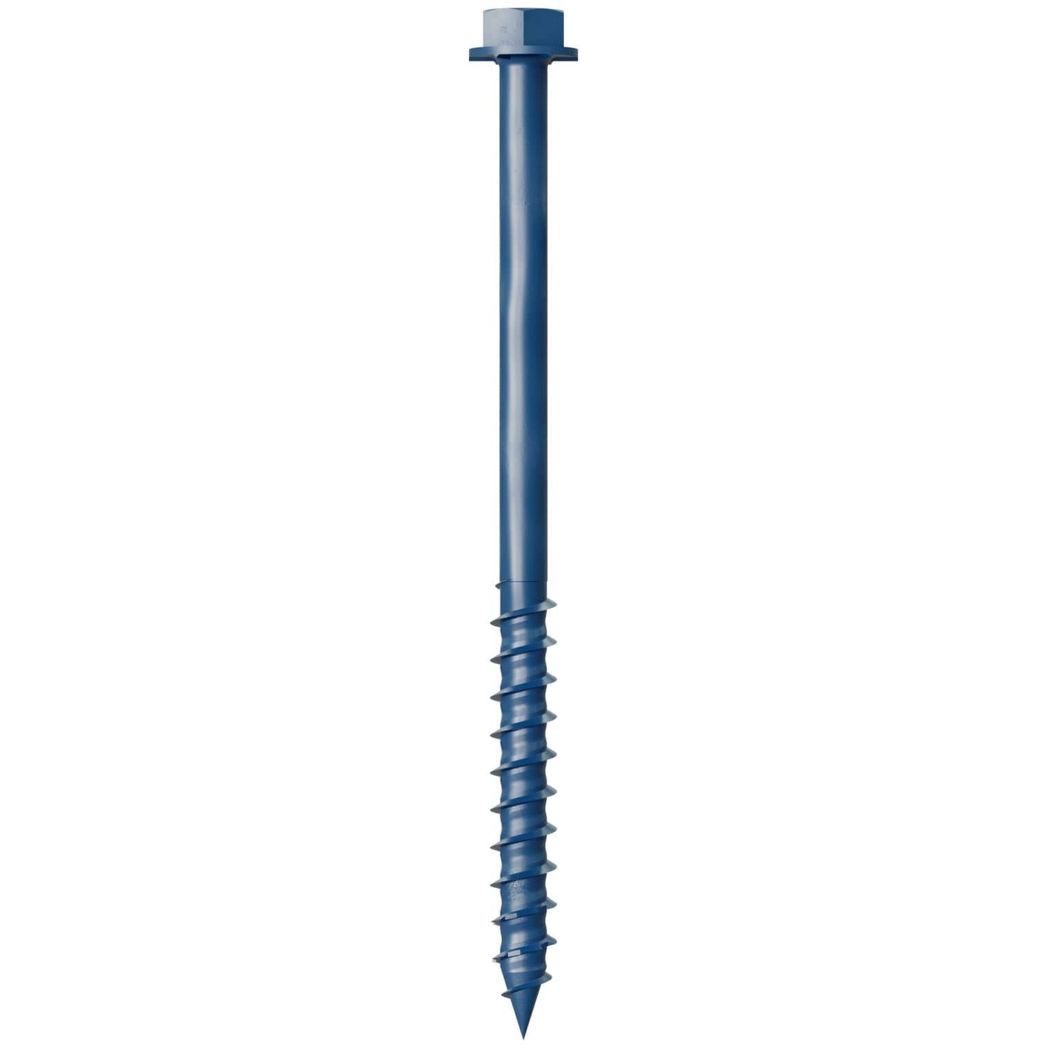 Simpson Strong-Tie TNT25334HC75 Titen Turbo, 1/4-in. x 3-3/4-in. Hex-Head Concrete and Masonry Screw, Blue, 75-Pack