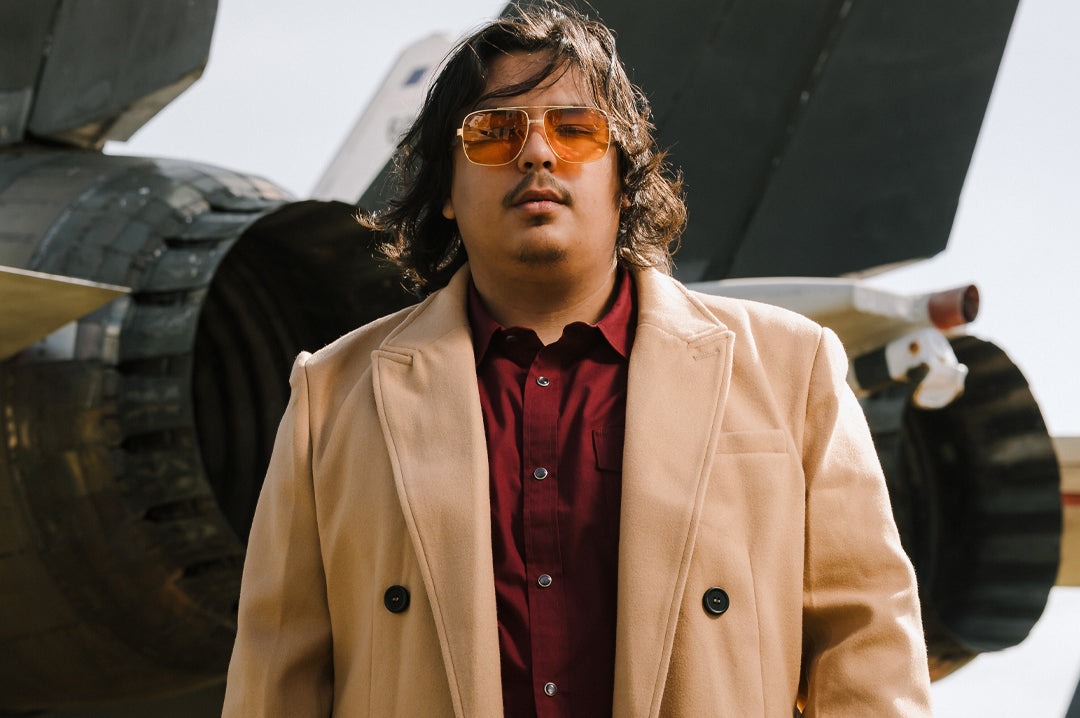 Heat Wave Nimitz Polished Gold Frame Amber Lens Sunglasses