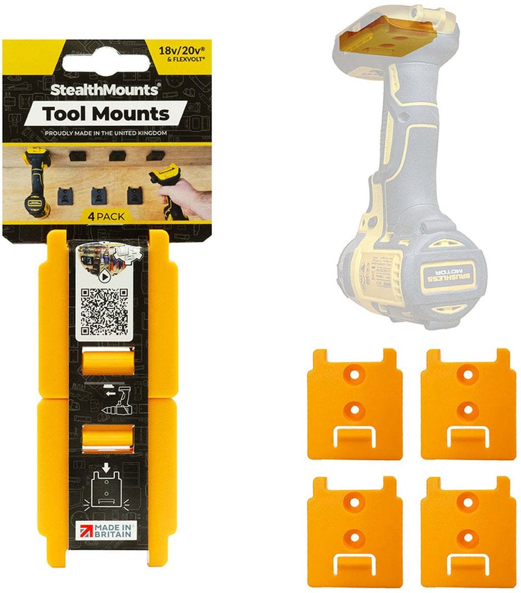 StealthMounts Tool Mounts for DeWALT 18V/20V & Flexvolt, 4-Pack