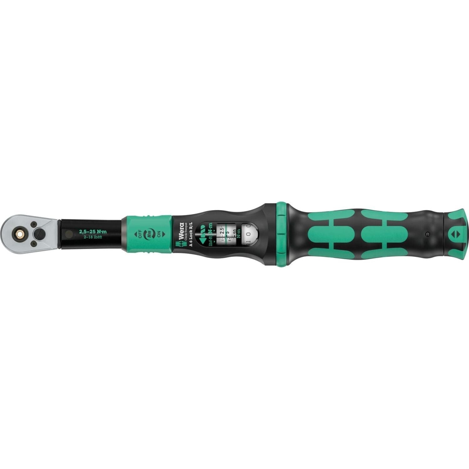Wera Click-Torque Lock A 6 R/L Torque Wrench, Adjustable, Torque Lock Function, Continuous Bit Mounting (1/4-in.), 2.5-25 Nm, 1/4-in.x2.5-25 Nm
