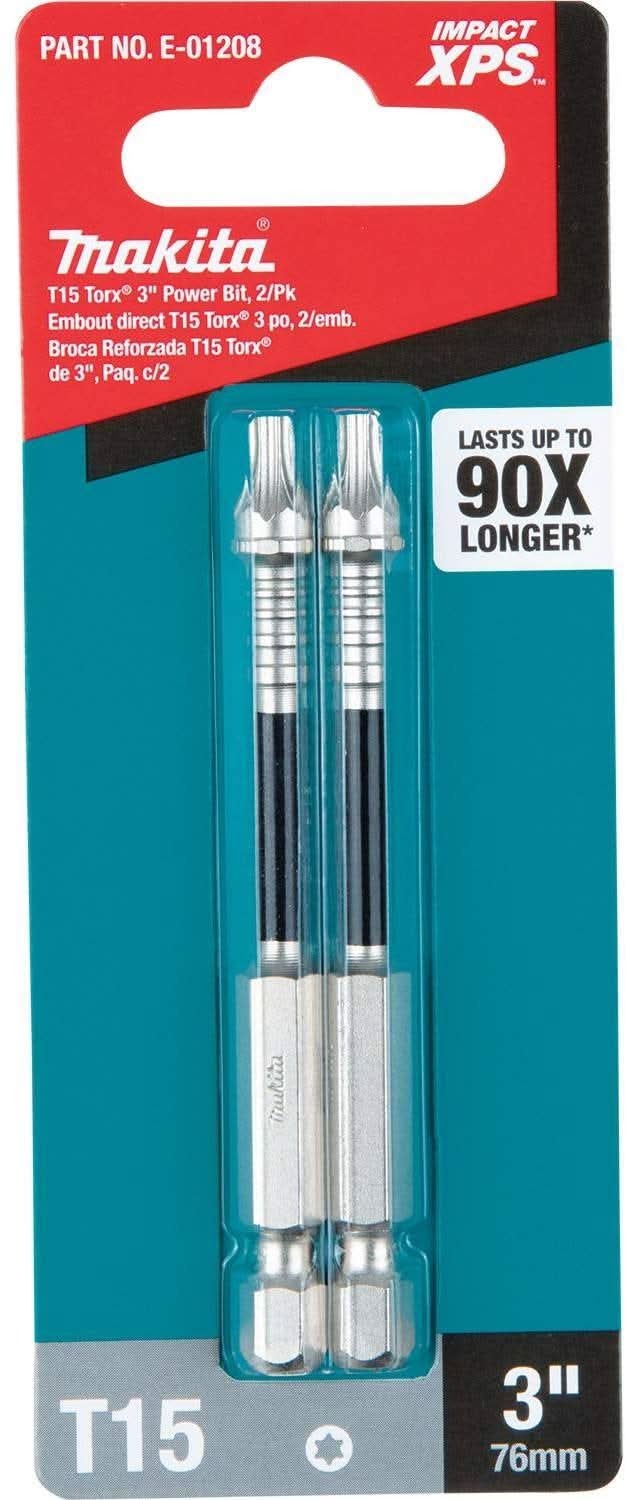 Makita E-01208 Impact XPS T15 Torx 3" Power Bit, 2/pk