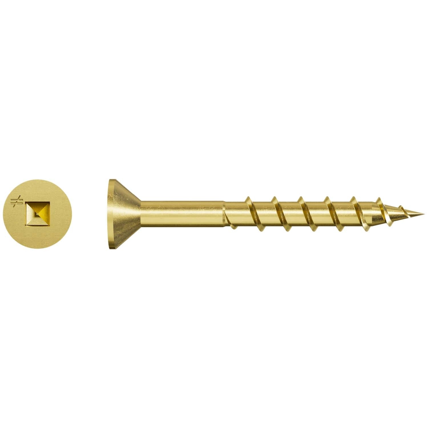 Simpson Strong-Tie WSC112S WSC Wood Screw (Collated), #8 x 1-1/2-in. #2 Square, Flat Head, Yellow Zinc, 2000-Pack