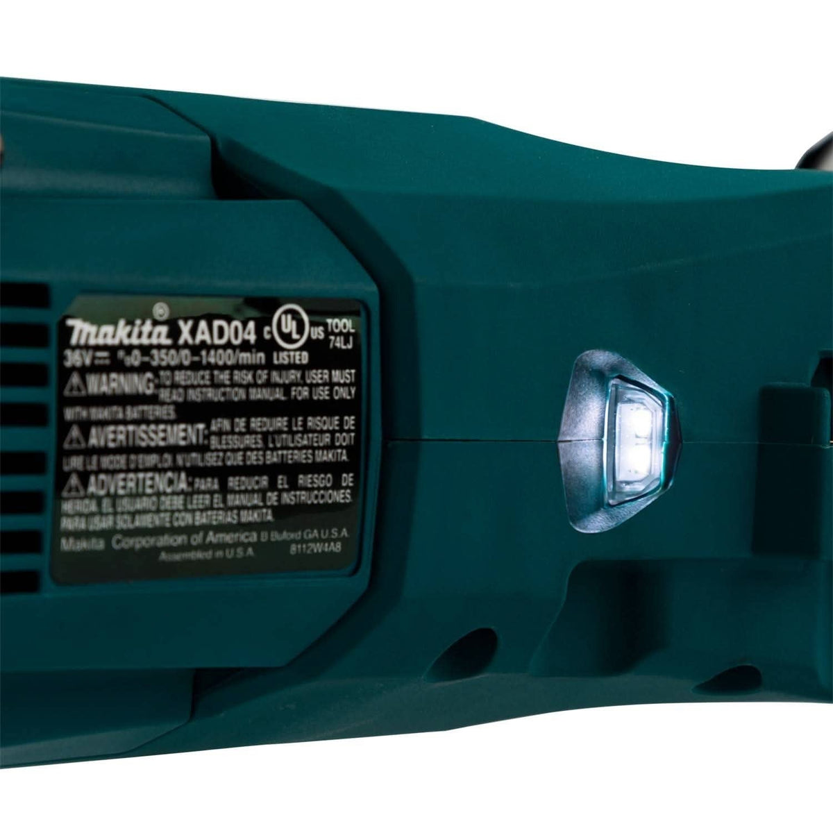 Makita XAD04PT 36V (18V X2) LXT Brushless 7/16" Hex Right Angle Drill Kit (5.0Ah)