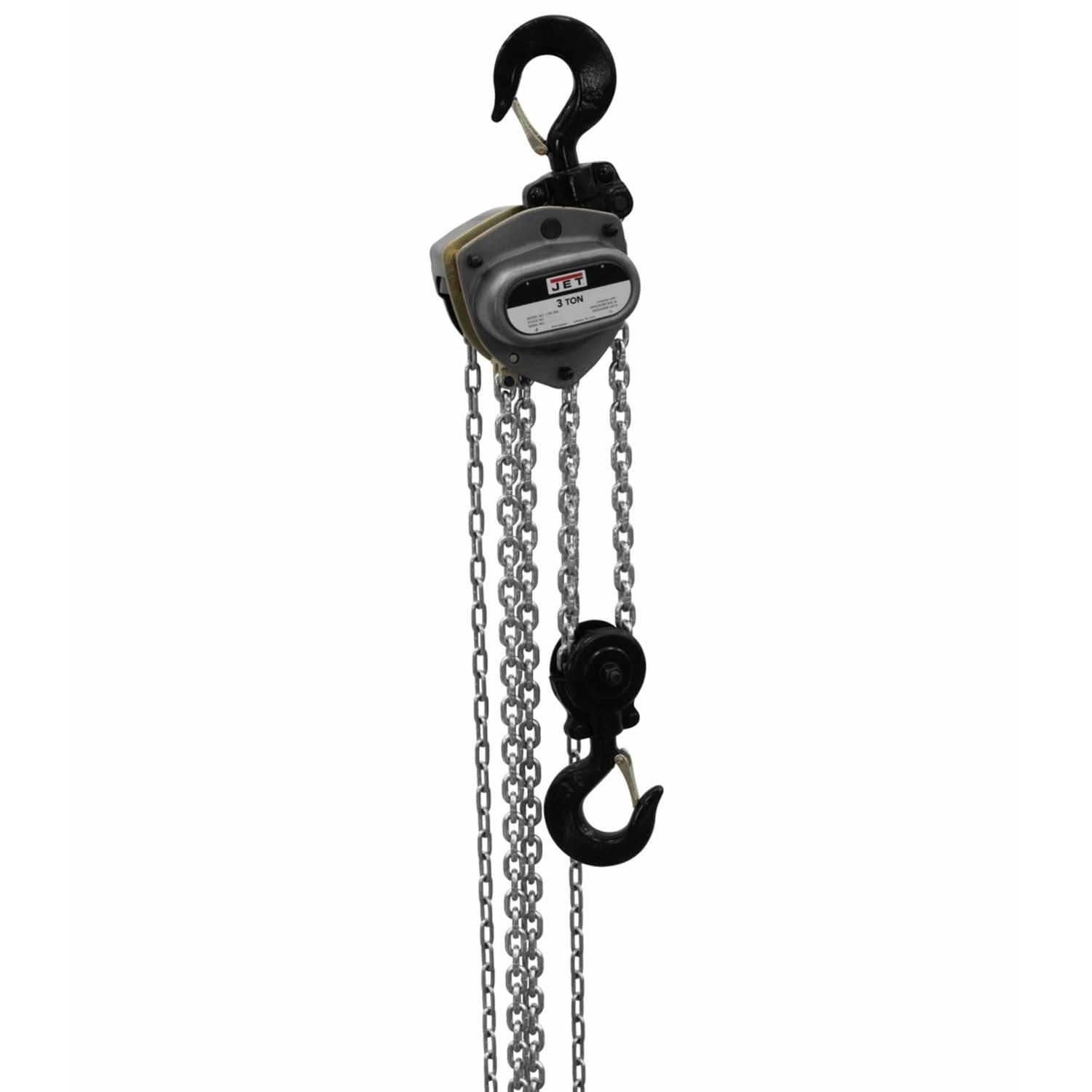 Jet 207120 L-100-300WO-20 3 Ton Hand Chain Hoist With 20-Foot Lift & Overload Protection