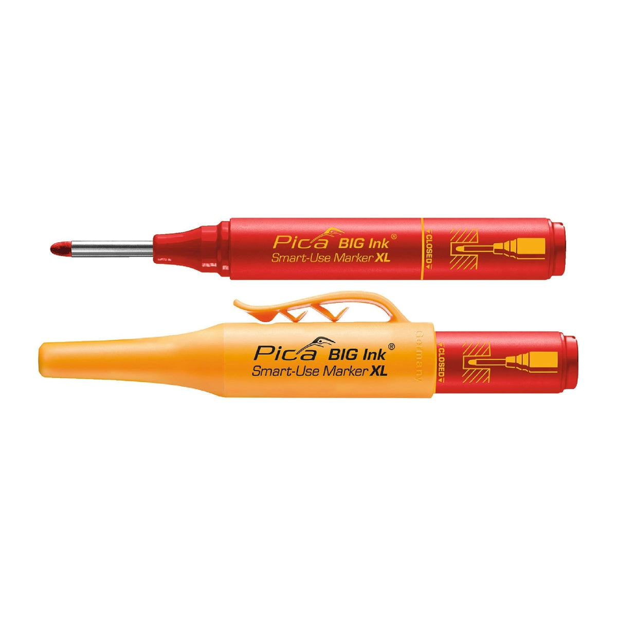 Pica 170/40/SB Red Ink Marker For Deep Hole w/ Quiver Holder, 1-Pack