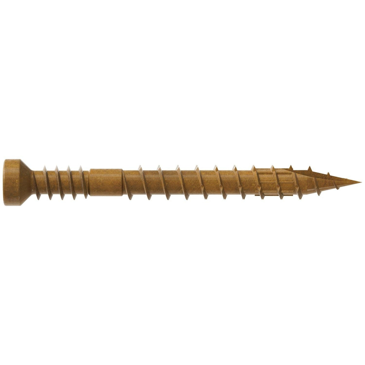 Simpson Strong-Tie FT07112MB Finish Trim Screw, #7 x 1-1/2-in. T10, Trim-Head, Quik Guard, Tan, 4000-Pack