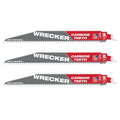 Milwaukee 48-00-5342 9-Inch 6-TPI THE WRECKER with Carbide Teeth SAWZALL Reciprocating Saw Blade, 3-Pack