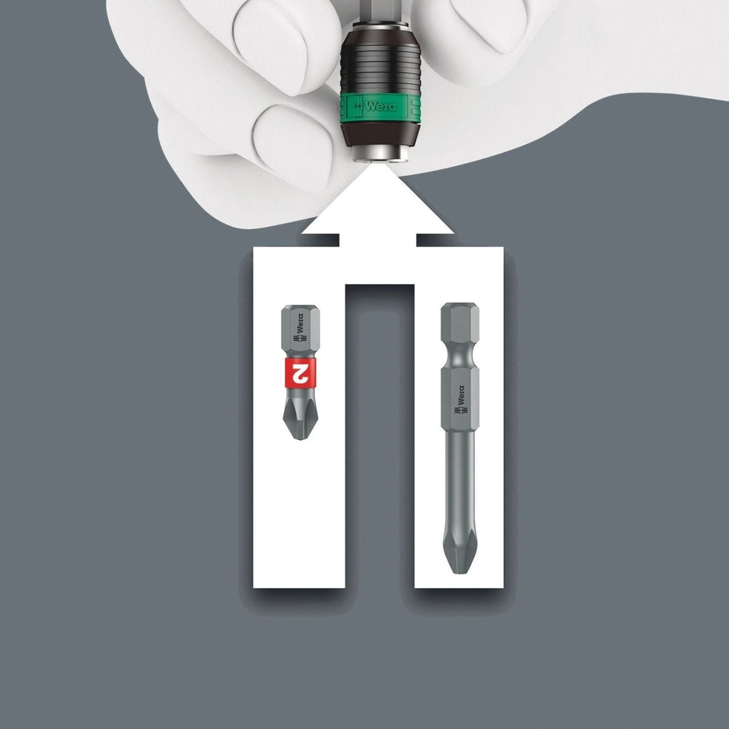 Wera 7400 Series Kraftform Torque Screwdrivers, With Factory Pre-Set Value (0.1-1.5 Nm) And Rapidaptor Quick-Release Chuck, Handle Size 89-mm., 7450x0.1 Nmx0.1-0.34 Nm
