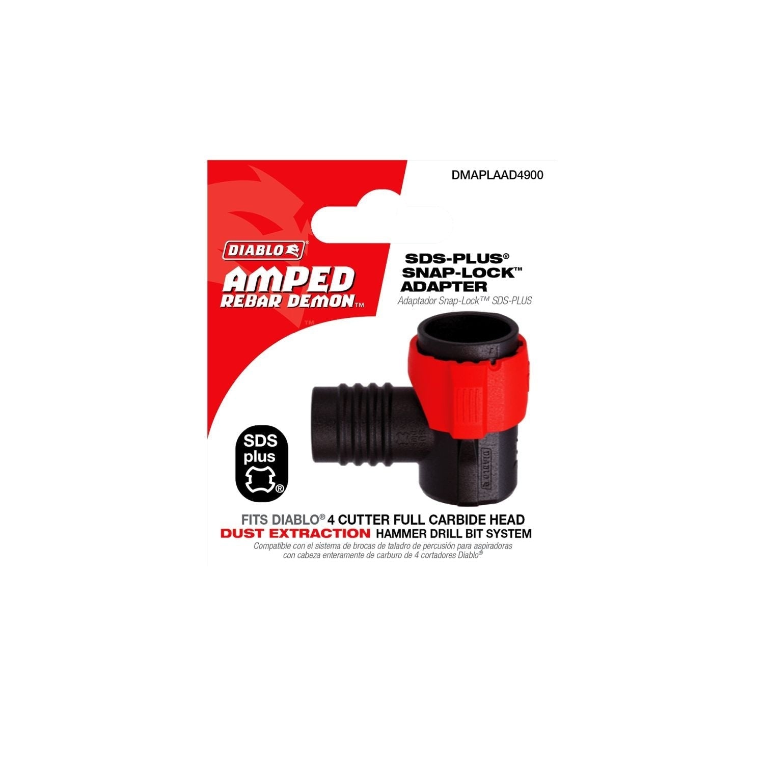 Diablo DMAPLAAD4900 AMPED Rebar Demon SDS-Plus Snap-Lock Adapter