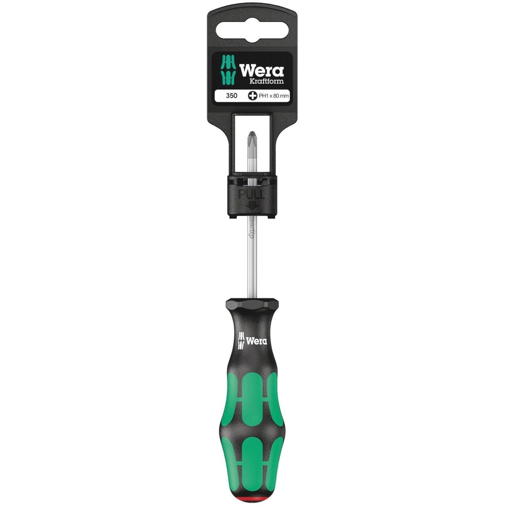 Wera 350 Ph SB Screwdriver For Phillips Screws, Ph 1x80-mm.