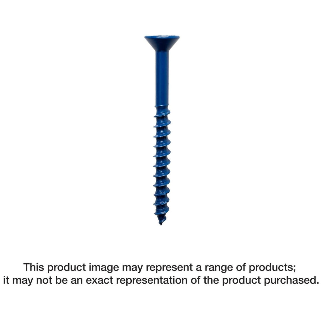 Simpson Strong-Tie TNT25400TFC25 Titen Turbo, 1/4-in. x 4-in. 6-Lobe Flat-Head Concrete and Masonry Screw, Blue, 25-Pack