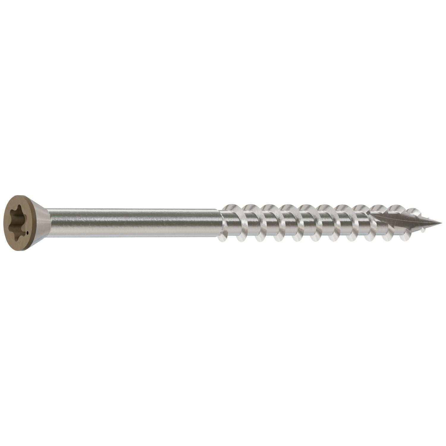 Simpson Strong-Tie T07225FT70BR05 Trim-Head Screw, 6-Lobe Drive, #7 x 2-1/4-in. T-15 Type 316, Brown 05, 70-Pack