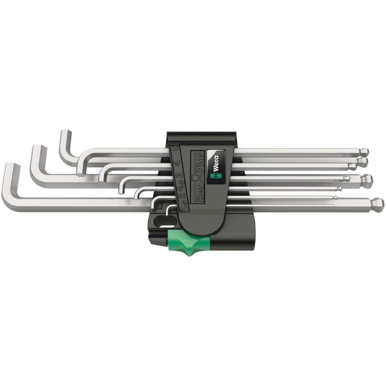 Wera 950/9 Hex-Plus 4 L-Key Set, Metric, Chrome-Plated, 9-Pieces