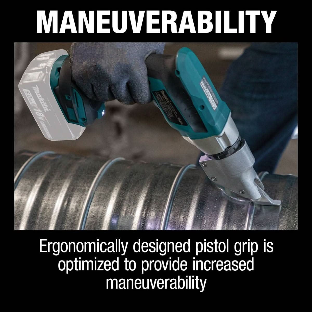Makita XSJ04Z 18V LXT Lithium-Ion Brushless Cordless 18 Gauge Offset Shear, Tool Only