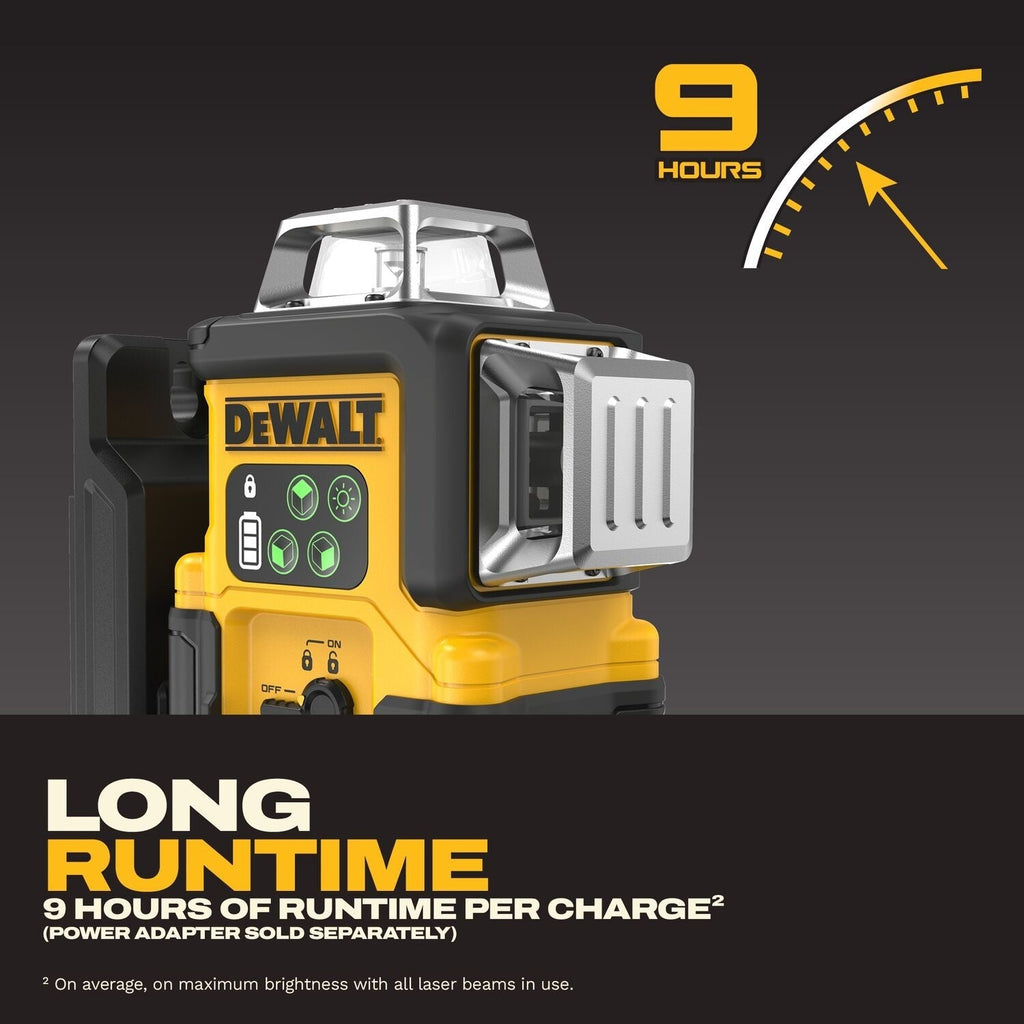 DeWALT DCLE14361GB USB-C Rechargeable 3x360° Green Line Laser Level
