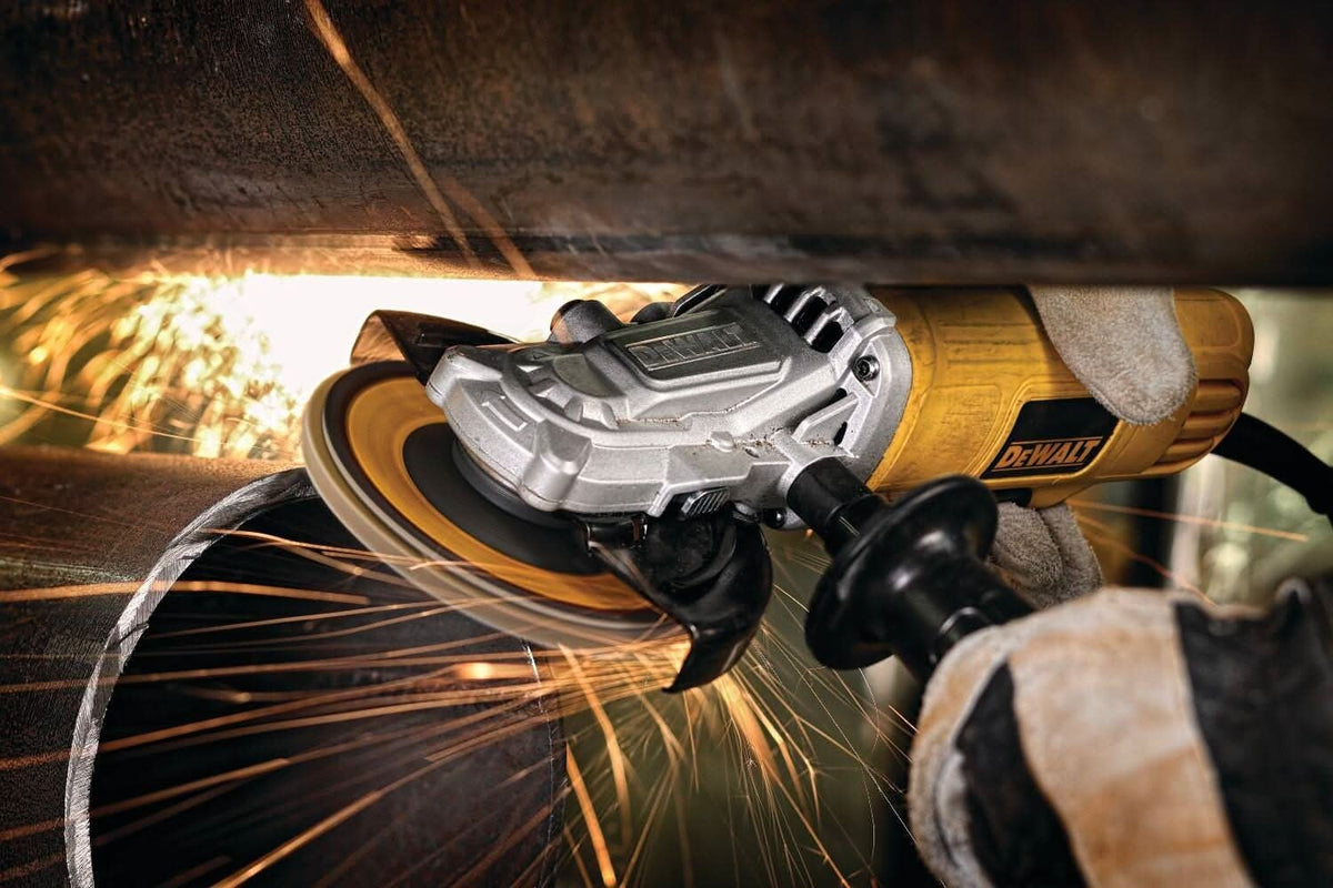 DeWalt DWE4120FN Corded 4-1/2 IN. - 5 IN. Flat Head Paddle Switch Small Angle Grinder with No Lock-On